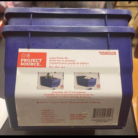 Project Source 8.46-in W × 6.5-in H x
12.6-in D Blue Plastic Stackable Bins - Picture 2 of 2